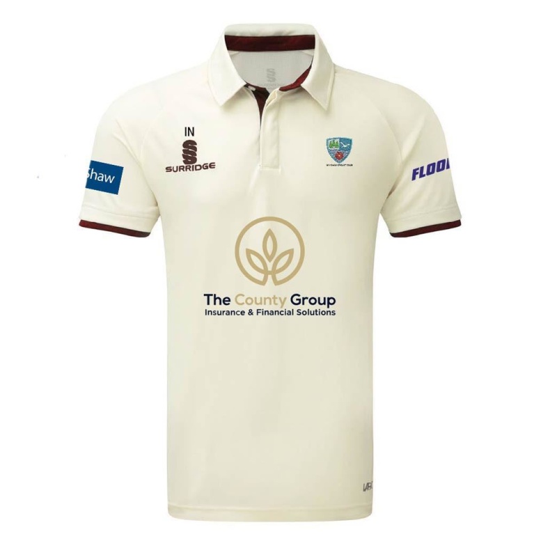 Ainsdale CC Ergo Short Sleeve Maroon Trim Shirt