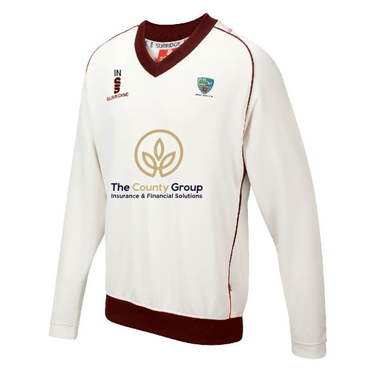 Ainsdale CC Long Sleeve Sweater Maroon Trim