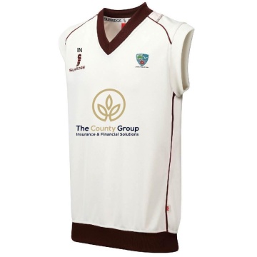 Ainsdale CC Sleeveless Sweater Maroon Trim